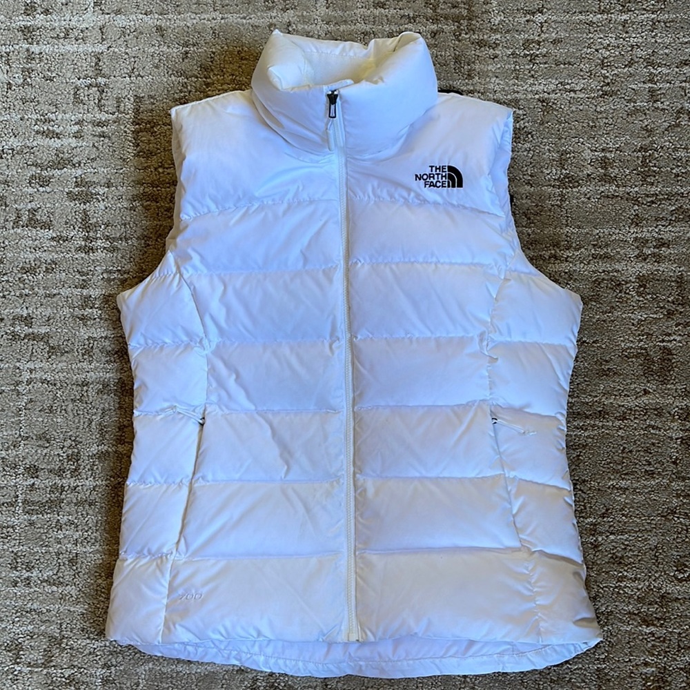 North Face Ice White puffer vest